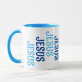 Neunfache Jesus Blue und Weiße Tasse (Links)