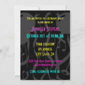 Neunfarbige Altersvorsorge-Party Einladung (Rückseite)