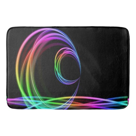 Neunfarbige Glow Stick Circles Bath Mat Badematte (Vorderseite)