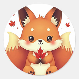 Neunschwänziger Kitsune Runder Aufkleber