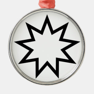 Neunstrahlige Sterne (Symbol des Bahai-Glaubens) Ornament Aus Metall