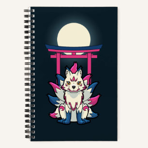 Neuntails Kitsune - Japanischer Fox Yokai Notizblock