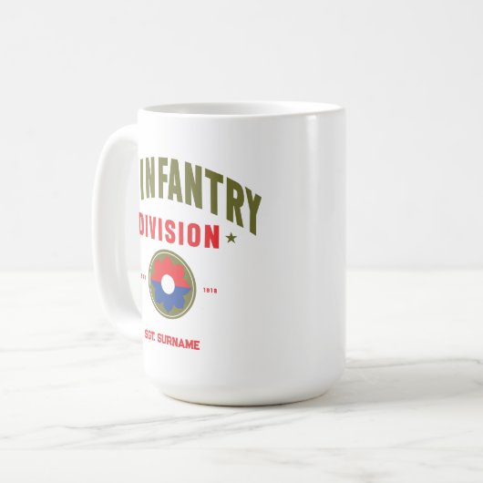 Neunte Abteilung Infanterie "Old Reliables" Custom Kaffeetasse (Vorderseite Links)