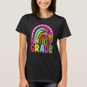 Neunte Grade Dinosaur Rainbow Girls Kinder zurück T-Shirt