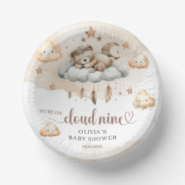 Neunteddybär, hellbraune Elfenbeinwolke Pappteller