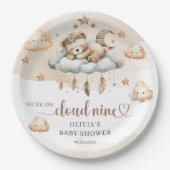 Neunteddybär, hellbraune Elfenbeinwolke Pappteller (Vorderseite)