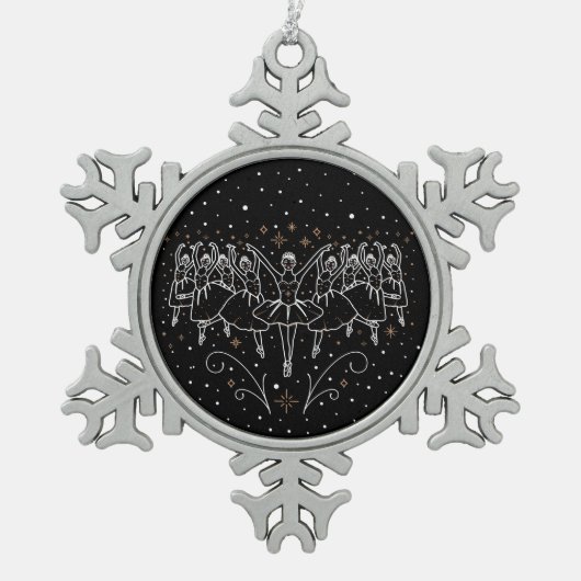 NEUNTER TAG DER CHRISTMAS / Schneeflocken Zinn-Ornament (Vorderseite)