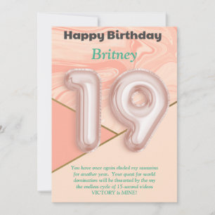 Neunzehnjährige Mädchen Happy Birthday Card