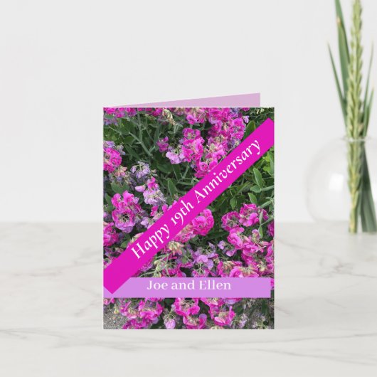 Neunzehnte Hochzeit Jahrestag Sweet Pea Karte (Vorderseite)