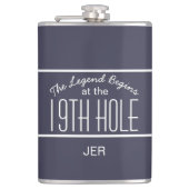 Neunzehnte Loch Golfers Mit Monogramm Initialen Dr Flachmann (Vorderseite)