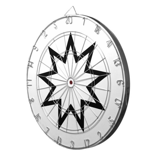 Neunzeitiger Stern (Symbol des Glaubens von Bahai) Dartscheibe (Vorderseite rechts)