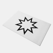 Neunzeitiger Stern (Symbol des Glaubens von Bahai) Fußmatte (Schrägansicht)