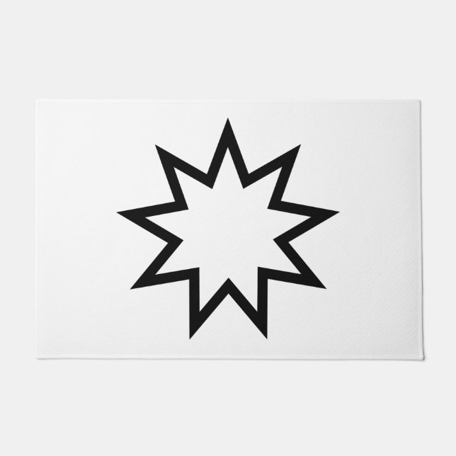 Neunzeitiger Stern (Symbol des Glaubens von Bahai) Fußmatte (Vorderseite)