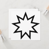 Neunzeitiger Stern (Symbol des Glaubens von Bahai) Karte (Vorderseite/Rückseite Beispiel)