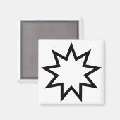 Neunzeitiger Stern (Symbol des Glaubens von Bahai) Magnet (Vorderseite/Rückseite)