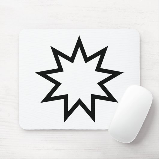 Neunzeitiger Stern (Symbol des Glaubens von Bahai) Mousepad (Mit Mouse)
