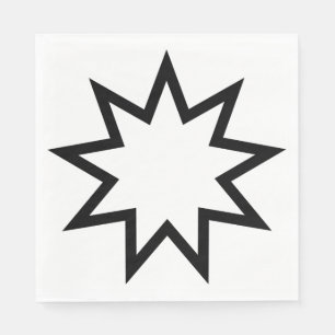 Neunzeitiger Stern (Symbol des Glaubens von Bahai) Serviette