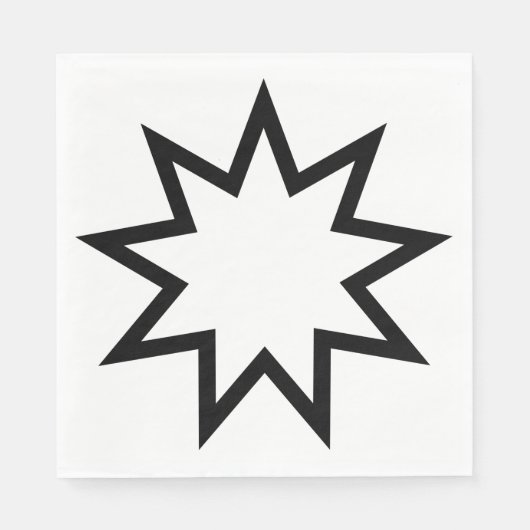 Neunzeitiger Stern (Symbol des Glaubens von Bahai) Serviette (Vorderseite)