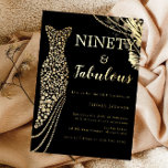 Neunzig & fabelhaft Elegant Gold Dress 90. Geburts Folieneinladung<br><div class="desc">90. Geburtstagsfoil Einladung Weitere Einladungen in unserem Nest- und Nestladen</div>