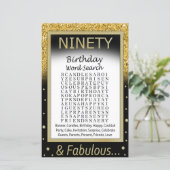 Neunzig Geburtstag Word Search Game (Stehend Vorderseite)
