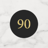 Neunzig Gold & Black Confetti 90. Geburtstagsparty Konfetti (Klein Vorderseite)