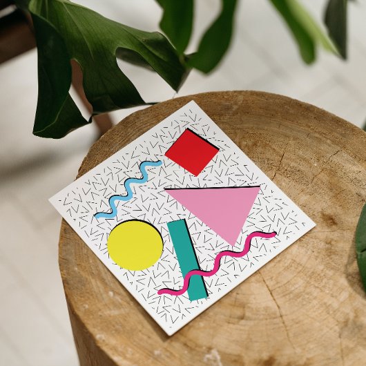 Neunziger Jahre Modernes Retro-Memphis-Muster Napk Serviette