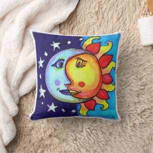 Neunziger Lunar Solar Sonne Mond Himmels Vibes Kissen
