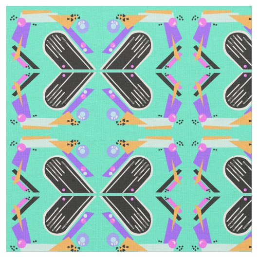 Neunziger Neon Butterfly Pattern Stoff (Nahaufnahme)