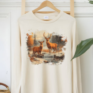 Neunziger Vintage Buck And Doe Deer Frauen- und He T-Shirt