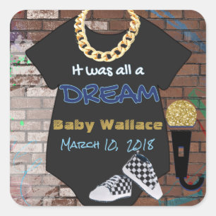 Neunzigerjahre angesagter Hopfen-JUNGE Quadratischer Aufkleber