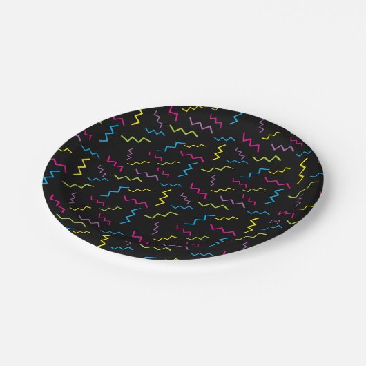 Neunzigerjahre werfen zurück pappteller (Schrägansicht)