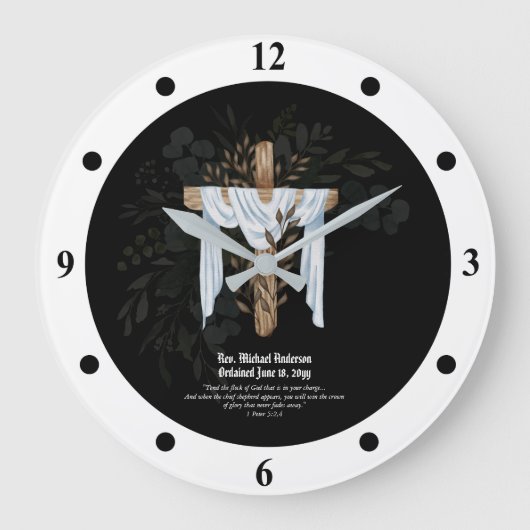 Neuordinierter PriesterPastor Deacon Minister Große Wanduhr (Vorderseite)