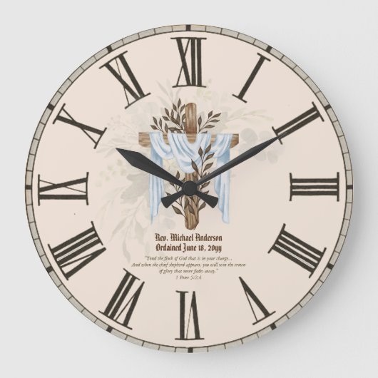 Neuordinierter PriesterPastor Deacon Minister Große Wanduhr (Vorderseite)