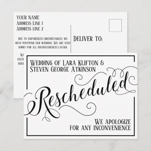 Neuplanung der Ankündigung Postkarte (Vorne/Hinten)