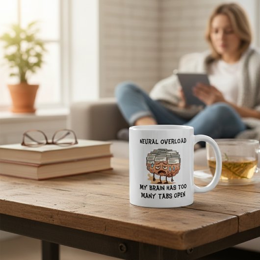 Neural Overload Brain Too Many Tabs Open Funny Kaffeetasse