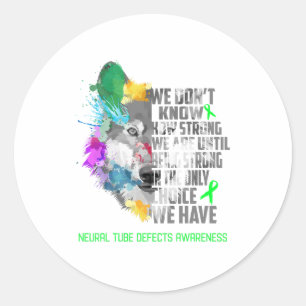 Neural Tube Defekts Awareness Ribbon Support Ohrfe Runder Aufkleber