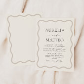 Neuraleckige, beige und weich glatte Rahmen minima Einladung