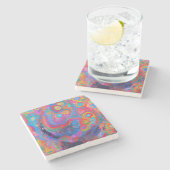 "Neuraler Feuersturm" Steinuntersetzer (Seitenansicht)