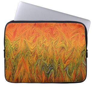 "Neuraler Firestorm" Abstrakt Gelborange Laptopschutzhülle