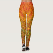 "Neuraler Firestorm" Abstrakt Gelborange Leggings (Rückseite)
