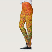 "Neuraler Firestorm" Abstrakt Gelborange Leggings (Links)