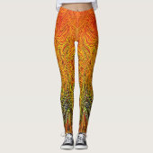 "Neuraler Firestorm" Abstrakt Gelborange Leggings (Vorderseite)