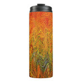 "Neuraler Firestorm" Abstrakt Gelborange Thermosbecher (Vorderseite)