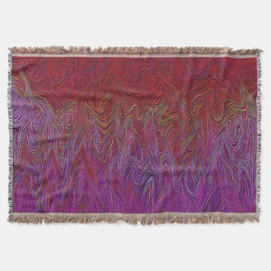 "Neuraler Firestorm" Abstrakt" Lila rot Decke (Vorderseite)