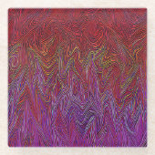"Neuraler Firestorm" Abstrakt" Lila rot Glasuntersetzer (Vorderseite)