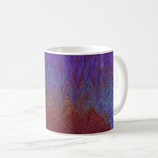 "Neuraler Firestorm" Abstrakt" Rot Blau Kaffeetasse (VorderseiteRechts)