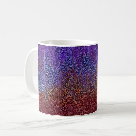 "Neuraler Firestorm" Abstrakt" Rot Blau Kaffeetasse (Vorderseite Links)