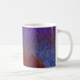 "Neuraler Firestorm" Abstrakt" Rot Blau Kaffeetasse