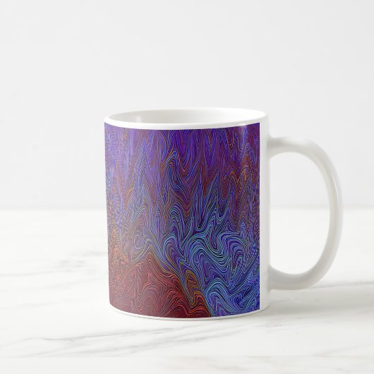 "Neuraler Firestorm" Abstrakt" Rot Blau Kaffeetasse (Rechts)