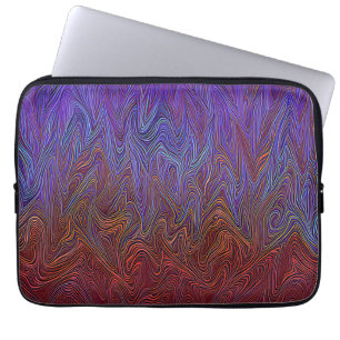 "Neuraler Firestorm" Abstrakt" Rot Blau Laptopschutzhülle
